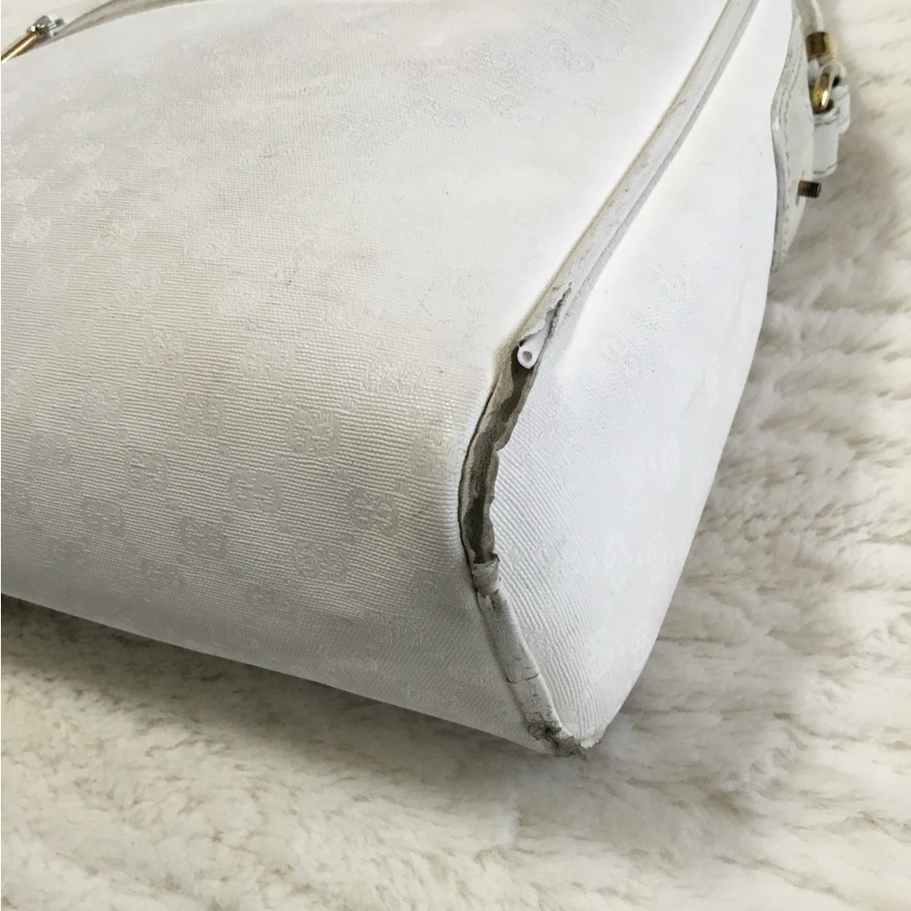 GUCCI Shoulder Bag Leather White Authentic AS IS - Picture 7 of 16